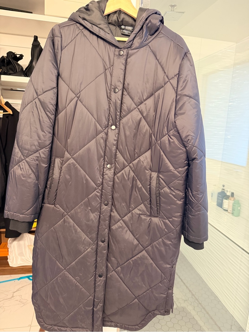 Mondetta Quilted Hooded Puffer Coat - Charcoal